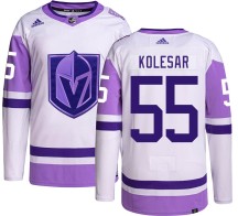 Men's Adidas Vegas Golden Knights Keegan Kolesar Gold Hockey Fights Cancer Jersey - Authentic