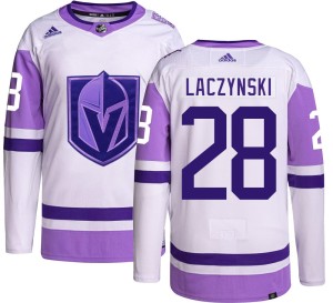 Men's Adidas Vegas Golden Knights Tanner Laczynski Gold Hockey Fights Cancer Jersey - Authentic