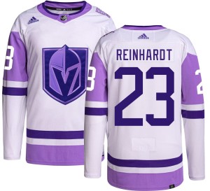 Men's Adidas Vegas Golden Knights Cole Reinhardt Gold Hockey Fights Cancer Jersey - Authentic