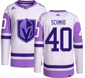Men's Adidas Vegas Golden Knights Akira Schmid Gold Hockey Fights Cancer Jersey - Authentic