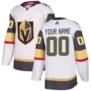 Men's Adidas Vegas Golden Knights Custom Gold Custom White Away Jersey - Authentic