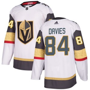 Men's Adidas Vegas Golden Knights Jeremy Davies Gold White Away Jersey - Authentic