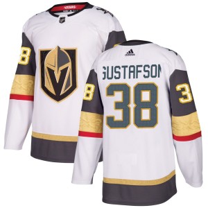 Men's Adidas Vegas Golden Knights Jordan Gustafson Gold White Away Jersey - Authentic