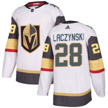 Men's Adidas Vegas Golden Knights Tanner Laczynski Gold White Away Jersey - Authentic