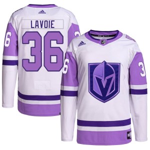Men's Adidas Vegas Golden Knights Raphael Lavoie White/Purple Hockey Fights Cancer Primegreen Jersey - Authentic