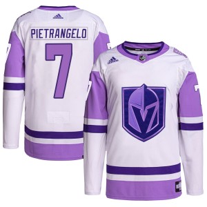 Men's Adidas Vegas Golden Knights Alex Pietrangelo White/Purple Hockey Fights Cancer Primegreen Jersey - Authentic