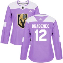 Women's Adidas Vegas Golden Knights Jakub Brabenec Purple Fights Cancer Practice Jersey - Authentic