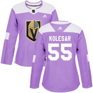 Women's Adidas Vegas Golden Knights Keegan Kolesar Purple ized Fights Cancer Practice Jersey - Authentic