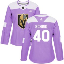 Women's Adidas Vegas Golden Knights Akira Schmid Purple Fights Cancer Practice Jersey - Authentic