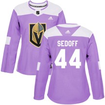 Women's Adidas Vegas Golden Knights Christoffer Sedoff Purple Fights Cancer Practice Jersey - Authentic