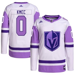 Youth Adidas Vegas Golden Knights Viliam Kmec White/Purple Hockey Fights Cancer Primegreen Jersey - Authentic