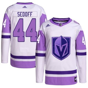 Youth Adidas Vegas Golden Knights Christoffer Sedoff White/Purple Hockey Fights Cancer Primegreen Jersey - Authentic