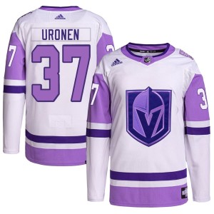 Youth Adidas Vegas Golden Knights Tuomas Uronen White/Purple Hockey Fights Cancer Primegreen Jersey - Authentic