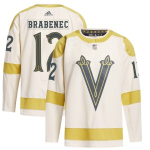 Men's Adidas Vegas Golden Knights Jakub Brabenec Gold Cream 2024 Winter Classic Primegreen Jersey - Authentic