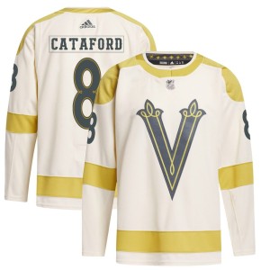 Men's Adidas Vegas Golden Knights Mathieu Cataford Gold Cream 2024 Winter Classic Primegreen Jersey - Authentic