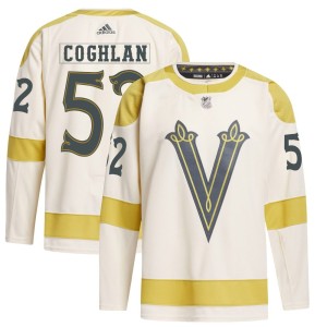 Men's Adidas Vegas Golden Knights Dylan Coghlan Gold Cream 2024 Winter Classic Primegreen Jersey - Authentic