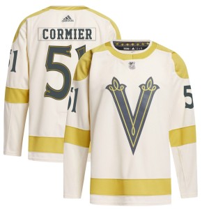 Men's Adidas Vegas Golden Knights Lukas Cormier Gold Cream 2024 Winter Classic Primegreen Jersey - Authentic
