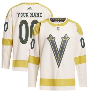 Men's Adidas Vegas Golden Knights Custom Gold Custom Cream 2024 Winter Classic Primegreen Jersey - Authentic