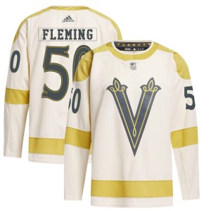Men's Adidas Vegas Golden Knights Joe Fleming Gold Cream 2024 Winter Classic Primegreen Jersey - Authentic