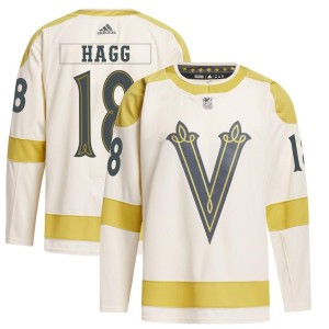 Men's Adidas Vegas Golden Knights Robert Hagg Gold Cream 2024 Winter Classic Primegreen Jersey - Authentic