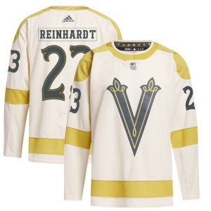 Men's Adidas Vegas Golden Knights Cole Reinhardt Gold Cream 2024 Winter Classic Primegreen Jersey - Authentic