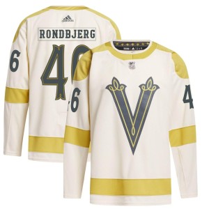 Men's Adidas Vegas Golden Knights Jonas Rondbjerg Gold Cream 2024 Winter Classic Primegreen Jersey - Authentic