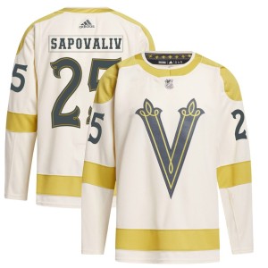 Men's Adidas Vegas Golden Knights Matyas Sapovaliv Gold Cream 2024 Winter Classic Primegreen Jersey - Authentic